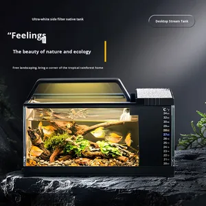 Fornecimento de Fábrica de Pequeno Aquário Tudo em Um para Mesa com Sistema de Filtragem e Luz para Aquário Doméstico - Product Image 3