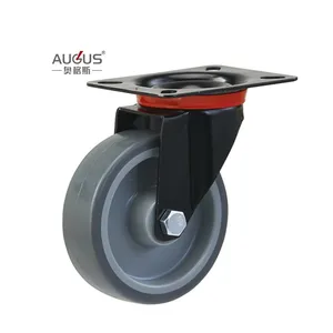 Fabricant de Guangdong AUGUS Fabricant de Guangdong AUGUS Roulettes à plaque Roues pivotantes industrielles à usage intensif avec frein de grande taille