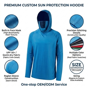 Custom Men's Logo Comfortable Breathable Antibacterial UV-Protective Fishing Hoodie New Design Quick-Dry Long Sleeve Waterproof - Product Image 2