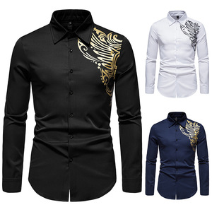 2023 nuova camicia stampata tatuaggio camicia da <span class=keywords><strong>uomo</strong></span> a maniche lunghe Casual moda europea e americana - Product Image 4