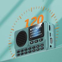 Radio FM AM portable rechargeable avec affichage des paroles, lecteur MP3, prise en charge des cartes, haut-parleur intégré pour les personnes âgées, utilisation à domicile et en extérieur