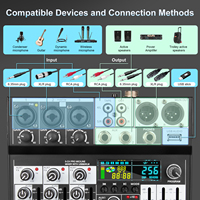 Console de mixage audio portable professionnelle PG6 6 canaux pour l'enregistrement, le DJ, le direct en ligne et le karaoké