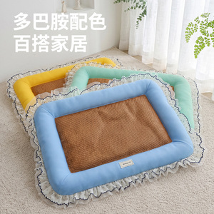 Ice Cream Lace <b>Mat</b> Pet Bed Rectangle Cooling Summer Dog Cat <b>Mat</b> for <b>Small</b> Medium Pets Hand Wash Polyester Fiber Fill - Product Image 4