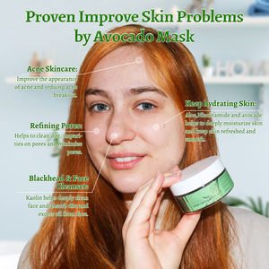 Masque facial au thé vert avec masque facial à l'<span class=keywords><strong>argile</strong></span> d'avocat pour l'acné Masque nettoyant hydratant pour le visage - Product Image 5