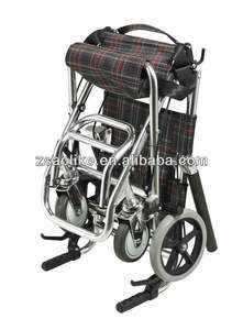 Sedia a Rotelle Pieghevole Portatile con Telaio in Alluminio, Freno e Braccioli Reclinabili con Poggiapiedi, Vendita Diretta dalla Fabbrica - Product Image 3