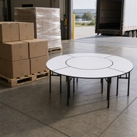 Table à manger ronde modulaire pliable, table sectionnelle, gain de place pour la maison, restaurant, événement, fête en plein air, hôtel