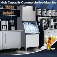 Machine à glaçons en cubes commerciale, machine à glaçons automatique pour hôtels, restaurants, bars, cafés et services de boissons