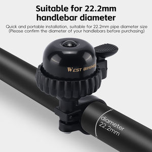 WEST BIKING-Cloche <span class=keywords><strong>de</strong></span> vélo en cuivre vintage, résistante à la rouille, compacte, étanche, facile à installer, rétro - Product Image 5