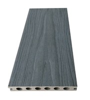 Plancher composite WPC co-extrudé rond creux de qualité supérieure pour villa extérieure, grain de bois noyer