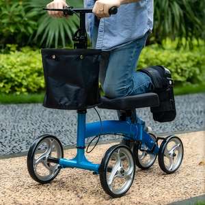 デュアルブレーキ、メタルバスケット、ニーパッドカバー折りたたみ式ニースクーターによる脚と足の怪我のためのニーウォーカー、 - Product Image 6