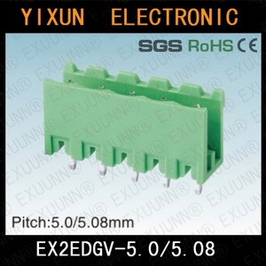 <span class=keywords><strong>EX</strong></span>/KF2EDGV-5.08 à angle droit et à angle plat enfichable bornier mâle de 7-10pins et 5/5. 08mm espacement de facteur Chinois - Product Image 2