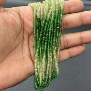 Perles de Tsavorite de pierres précieuses chaudes couleur verte ombragée perles de Tsavorite Rondel à facettes produit en vrac fait à la main - Product Image 4