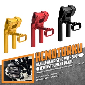 Xe Máy 10 ''Tay Lái Riser Chân Đế Cho Harley Softail Đường Phố Bob 2018-24 Với Đồng Hồ Tốc Độ Bảng Điều Chỉnh - Product Image 2