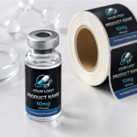 Etiquetas Personalizadas para Cajas de Empaque de Péptidos y Etiquetas para Botellas de Vidrio para Almacenamiento de Péptidos de 3ml y 10ml