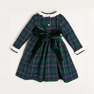 Girls <strong>Dress</strong> 6-8 Years <strong>Tartan</strong> Printing Ruffle Collar Long Sleeves Traditional Frocks Boutique for <strong>Baby</strong> <strong>Dresses</strong> 0-12 Months Winter - Product Image 3
