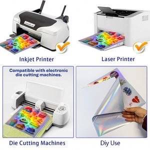 Holographic Waterproof PET Sticker <b>A4</b> Rectangular UV <b>Printing</b> Glossy Self Adhesive Label <b>for</b> Inkjet Printer Gift & Craft - Product Image 6