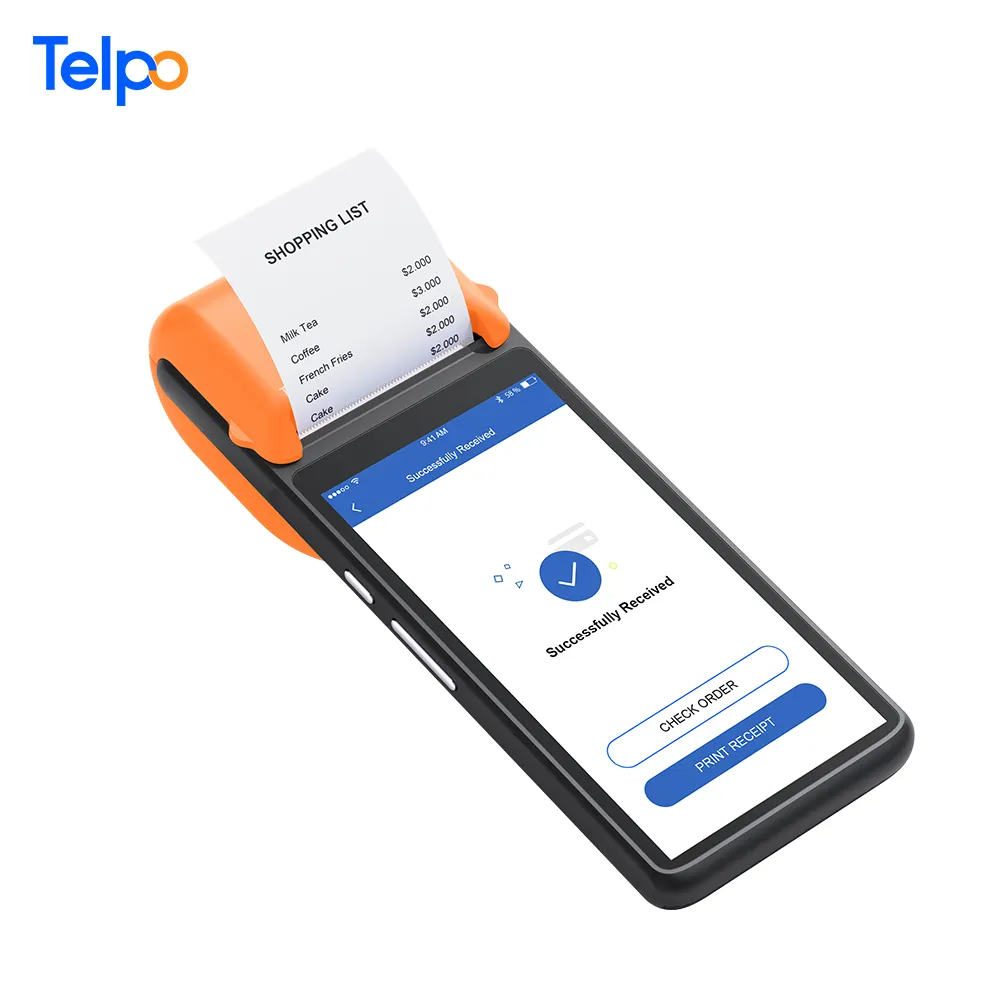 モバイル決済プリンタータッチスクリーンスマートハンドヘルドPOS端末Androidカードリーダー付き