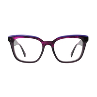Monture de lunettes unisexe pour adultes, de luxe, de haute qualité, en acétate poli et PC, style vintage, fournisseur en gros de marques privées