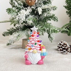 Dwarf Christmas <b>Tree</b> Night Light Pink <b>Led</b> Battery Powered Tap Control Mushroom Shape Decor For Living Room Table - Product Image 3