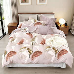 China 100% Cotton Printed 3D Modern 3pc King Size Duvet Cover Set Pillowcases 200TC European American Style All-Season Bedding - Product Image 1