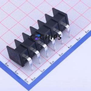 KF35R-8.25-6P Barrier Terminal Block Bent Lead Through Hole,P=8.25mm Connector Two Sides 8.25mm 1x6P Right Angle Pin - Product Image 2