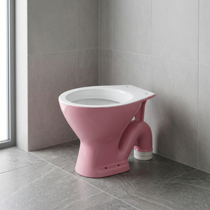 WC européen moderne Vitrosa rouge en céramique bicolore avec siphon S/P, ensemble cuvette de toilette à poser au sol - Product Image 5