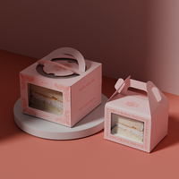 Boîtes cadeaux en carton personnalisées de qualité alimentaire pour gâteaux de mariage, imperméables et portables, en papier kraft avec fenêtre