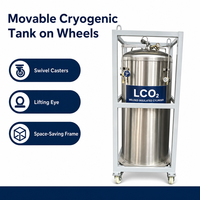 Thermos cryogénique sous vide Dewar, réservoir d'azote liquide, récipient sous pression 175L 2.88Mpa, conteneur portable en acier inoxydable