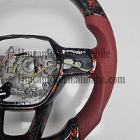 Produit neuf, volant de voiture en cuir perforé rouge en carbone forgé pour Honda Civic 11e génération