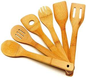 Sartén antiadherente de bambú 100%, sin BPA, resistente a altas temperaturas, juego de utensilios de cocina - Product Image 5