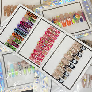 Obral 100% buatan tangan tahan lama akrilik Tekan pada kuku mode baru desain kustom ujung Y2K penutup penuh 10 buah kuku buatan - Product Image 4