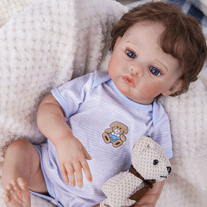 Poupées de baby-sitting de 22 bébés en peluche vente enfant en bas âge voiture en mouvement respirant noir fait à la main - Product Image 5