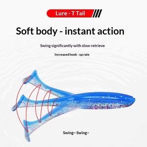 Leurres souples en plastique en forme de queue de T, 10/50 pièces, leurres de pêche pour la perche et le <span class=keywords><strong>brochet</strong></span>, Texas Rig, <span class=keywords><strong>Drop</strong></span> <span class=keywords><strong>Shot</strong></span> - Product Image 4