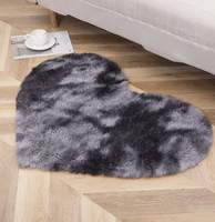 Tapis en velours PV en forme de cœur sur mesure, tapis moelleux à poils longs, antidérapant, pour la décoration du salon et de la chambre