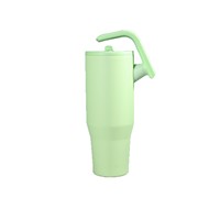 Lancement 2025 – Gobelet isotherme double paroi en acier inoxydable 304 de 40 oz, écologique, sans BPA, avec poignée rotative et couvercle rabattable pour les trajets quotidiens