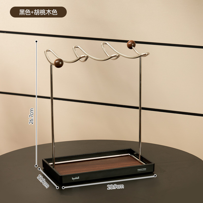 Jewelry storage and display rack [Walnut wood]