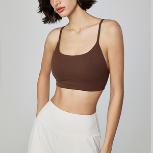 Top Deportivo de Yoga para Mujer con Tirantes Finos, Acolchado, Cuello Halter y Diseño Fruncido para Pilates y Fitness - Product Image 5