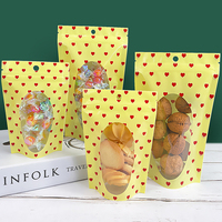Emballage de collation transparent personnalisable avec fermeture éclair, pochette réutilisable à fond plat pour chips, design inversé