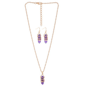 Pendientes de Amatista con Baño de Oro de 22k y Engaste de Estrella, Estilo Bohemia, Joyería para Uso Diario de Mujer - Product Image 5