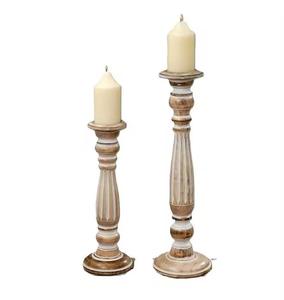 Portavelas de Madera Hecho a Mano para Velas de Pilar, para Sala de Estar, Chimenea, Repisa y Decoración del Hogar - Product Image 3