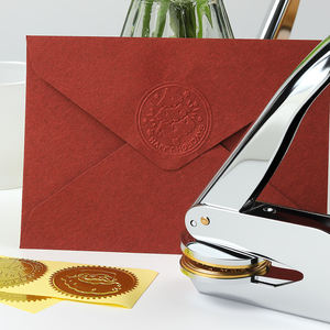 Sello metálico personalizado para invitaciones de boda, sin tinta, para sellar sobres. - Product Image 4