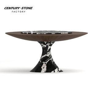 Centurystone ROSA levanto tròn màu đỏ đá cẩm thạch tự nhiên hỗn hợp gỗ hiện đại đồ nội thất sang trọng KICHEN bàn ăn - Product Image 4