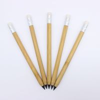 Crayon éternel sans encre en bois de bambou écologique à écriture illimitée avec gomme, crayon magique sans encre réutilisable