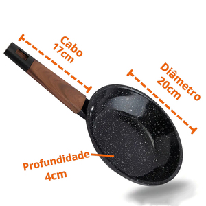High Quality Ceramic Marble Coated Pot <b>Pan</b> Glass <b>Lids</b> Wooden Soft touch Handles Non Stick 7-Piece Forged Aluminium Cookware Set - Product Image 2