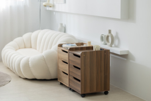 Mesita de noche moderna de tres capas, cajones, tablero de partículas, Taiwán, China, recién llegado, vendedor caliente, venta de fábrica, mesitas de noche para dormitorio - Product Image 2