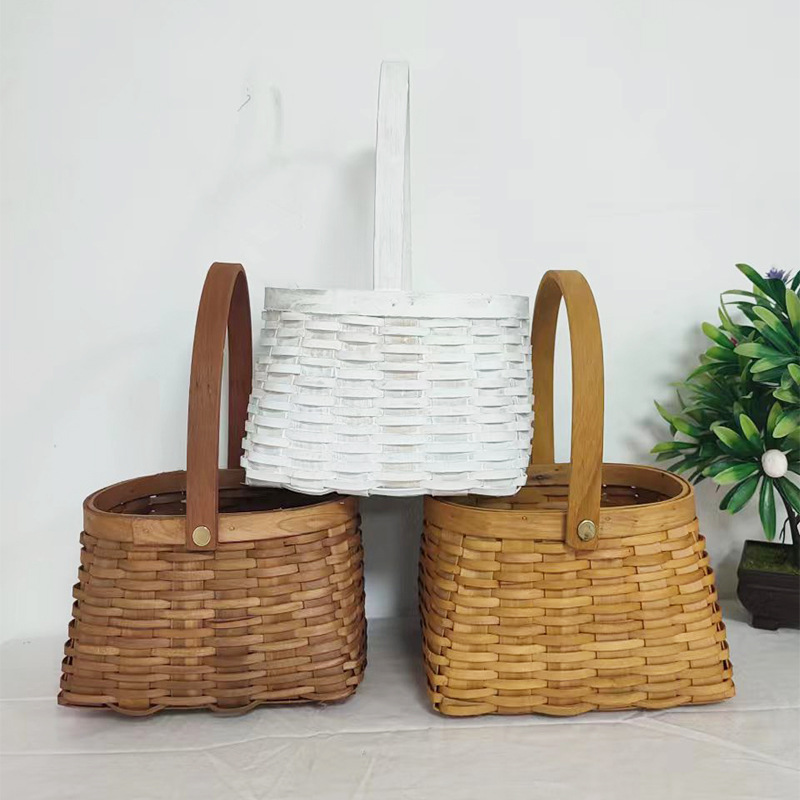 3 Set Baskets For Gifts Empty, Large Woven Bamboo Gift Basket Kit With Handles, Sturdy Empty Gift Baskets To Fill For Halloween, Birthday Party Wrapping Gift -3 Cellophane Wrap Bags,3 Gift Cards