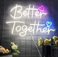 Enseigne néon LED « Better Together » avec panneau arrière en acrylique, étanche IP65, décoration murale pour mariage, bistro, soirée romantique, fête de couple