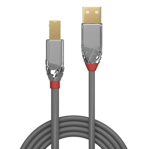Câble USB 2.0 de 7,5 m, type A vers type B, couleur gris, idéal pour la connexion de périphériques et la transfert de données. - Product Image 2