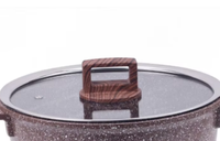 Ensemble de casseroles de cuisine MGC German Bevel Series 20/24/28 cm avec couvercle plat en granit brun, ensemble de casseroles de cuisine en métal