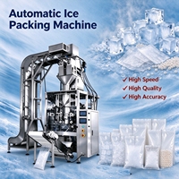 Machine d'emballage verticale automatique à grande vitesse pour sachets de glaçons, avec perforation, conforme aux normes alimentaires et impression de date